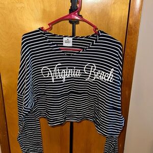 Spirit Black and White Striped Crop Top